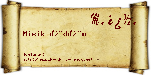 Misik Ádám névjegykártya