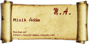 Misik Ádám névjegykártya